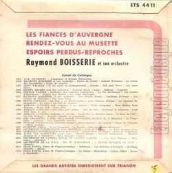 [Pochette de Les fiancs d’Auvergne (Raymond BOISSERIE) - verso]