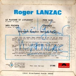 [Pochette de Le platane et l’tudiant (Roger LANZAC) - verso]