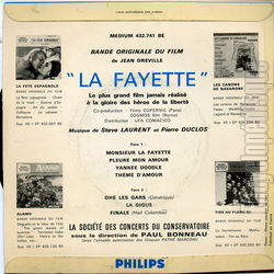 [Pochette de La Fayette (B.O.F.  Films ) - verso]