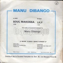 [Pochette de Soul Makossa / Lily (Manu DIBANGO) - verso]