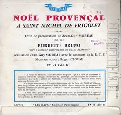 [Pochette de Nol provenal  Saint Michel de Frigolet (NOL) - verso]