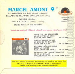 [Pochette de Le balayeur du Roy (Marcel AMONT) - verso]
