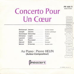 [Pochette de Concerto pour un cœur (Pierre HLIN ET LE GROUPE HORIZON) - verso]