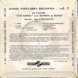 [Pochette de Danses populaires bretonnes vol.2 (EVIT KOROLL) - verso]