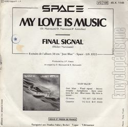 [Pochette de My love is music (SPACE) - verso]