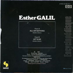 [Pochette de All or nothing (Esther GALIL) - verso]