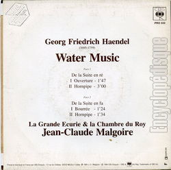 [Pochette de Handel water music (Jean-Claude MALGOIRE) - verso]