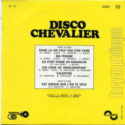 [Pochette de Disco Chevalier (DD, TOM, BILY) - verso]