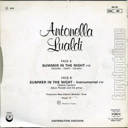 [Pochette de Summer in the night (Antonella LUALDI) - verso]