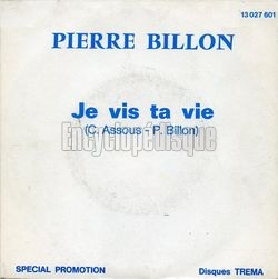 [Pochette de Je vis ta vie (Pierre BILLON)]