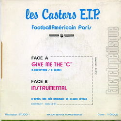 [Pochette de Give me the "C" (Les CASTORS E.I.P Paris) - verso]
