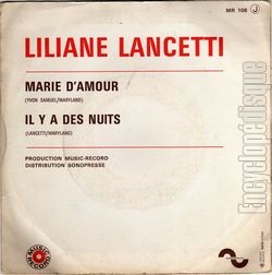 [Pochette de Marie d’amour (Liliane LANCETTI) - verso]