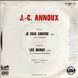 [Pochette de Je suis contre (Jean-Claude ANNOUX) - verso]