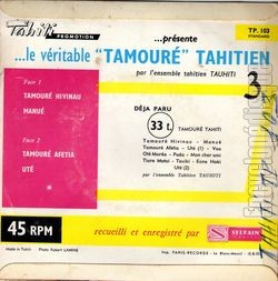 [Pochette de Tamour Tahiti (TAUHITI) - verso]