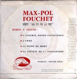 [Pochette de Max-Pol Fouchet "Les mensonges de la France" (DICTION) - verso]