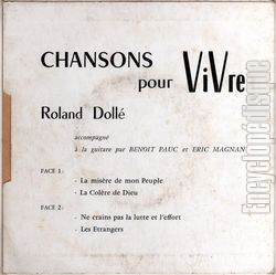 [Pochette de Chansons pour vivre (Roland DOLLE) - verso]