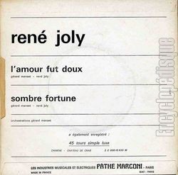 [Pochette de L’amour fut doux / Sombre fortune (Ren JOLY) - verso]