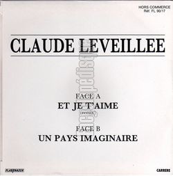 [Pochette de Et je t’aime (remix) (Claude LVEILLE) - verso]