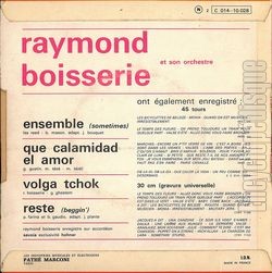 [Pochette de Ensemble (Raymond BOISSERIE) - verso]