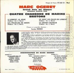 [Pochette de 4 chansons de marins bretons (Marc OGERET) - verso]