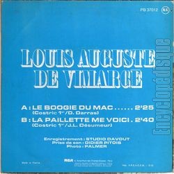 [Pochette de Le boogie du mac (Louis Auguste DE VIMARC) - verso]