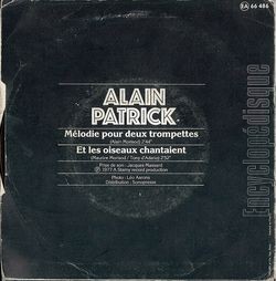 [Pochette de Mlodie pour deux trompettes (Alain PATRICK) - verso]