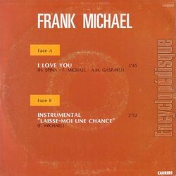 [Pochette de I love you (Frank MICHAEL) - verso]