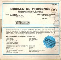 [Pochette de Danses de Provence (DOCUMENT) - verso]