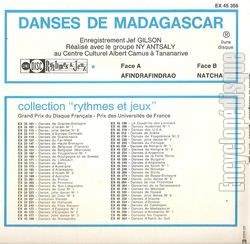 [Pochette de Danses de Madagascar (DOCUMENT) - verso]