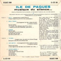 [Pochette de Ile de Pques, musique du silence… (DOCUMENT) - verso]