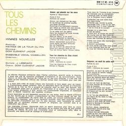 [Pochette de Tous les chemins (ENSEMBLE VOCAL MASSILLON) - verso]