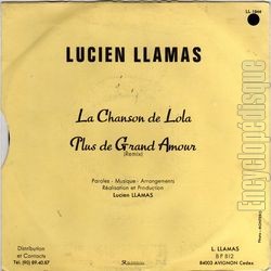 [Pochette de La chanson de Lola (Lucien LLAMAS) - verso]