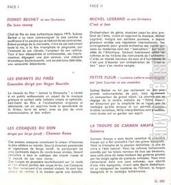 [Pochette de Gala des variétés 1961 - disque 2 (COMPILATION) - verso]