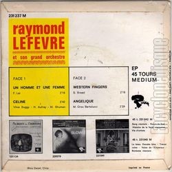 [Pochette de Un homme et une femme (Raymond LEFVRE) - verso]