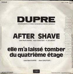 [Pochette de After shave / Elle m’a laiss tomber du quatrime tage (Jean-Nol DUPR) - verso]