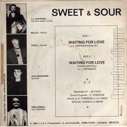 [Pochette de Waiting for love (SWEET AND SOUR) - verso]
