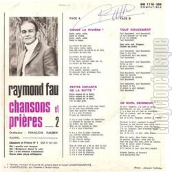 [Pochette de Chansons et prires n 2 (Raymond FAU) - verso]