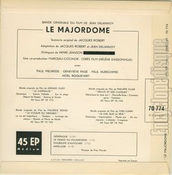 [Pochette de Le Majordome (B.O.F.  Films ) - verso]
