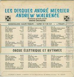 [Pochette de Vol. 62 - Au soleil de Vallabrgues (Andrew WALRENCE) - verso]