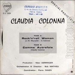 [Pochette de Rock’n’roll woman (Claudia COLONNA) - verso]
