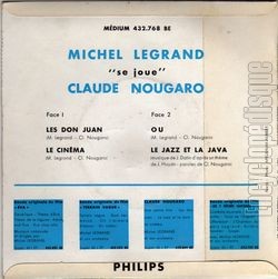 [Pochette de Michel Legrand se joue Claude Nougaro (Michel LEGRAND) - verso]