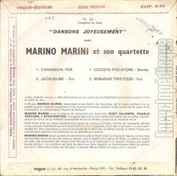 [Pochette de Marino MARINI -  Dansons joyeusement, vol. 1  (Les FRANCOPHILES) - verso]