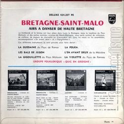 [Pochette de Bretagne - Saint-Malo vol.4  Airs  danser de Haute-Bretagne  (BAGAD QUIC-EN-GROIGNE) - verso]
