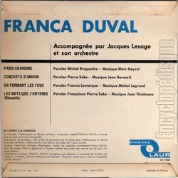 [Pochette de Paris-chansons (Franca DUVAL) - verso]