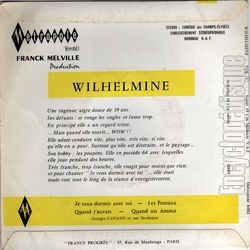 [Pochette de Je veux dormir avec toi (WILHELMINE) - verso]