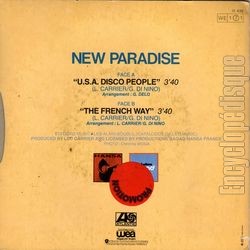 [Pochette de USA disco people (NEW PARADISE) - verso]