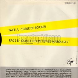 [Pochette de Cœur de rocker (Julien CLERC) - verso]
