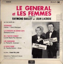 [Pochette de Le Gnral et les femmes (Raymond BAILLET et Jean LACROIX) - verso]