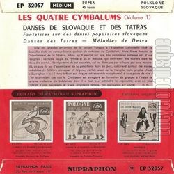 [Pochette de Les quatre cymbalums - Vol. 1 (DOCUMENT) - verso]