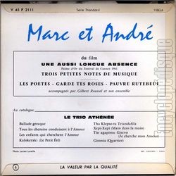 [Pochette de Trois petites notes de musique (MARC et ANDR) - verso]